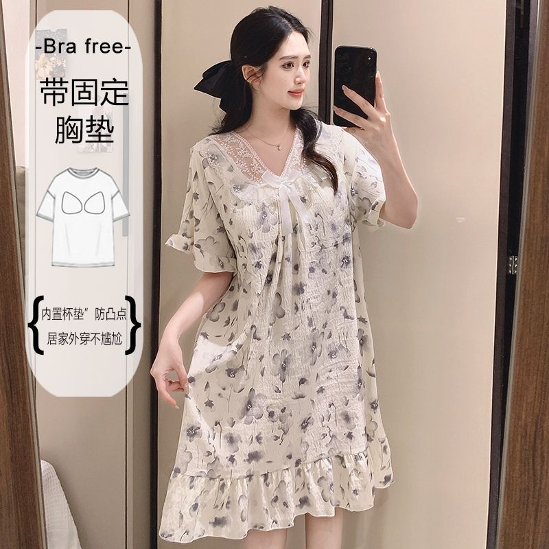 Summer Clothing Collection - Plus Size Sweet Floral Print Nightgown