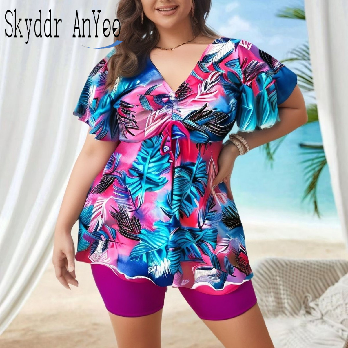 Summer Alt Clothing - Women's Plus Size Tankini Swimsuits Two