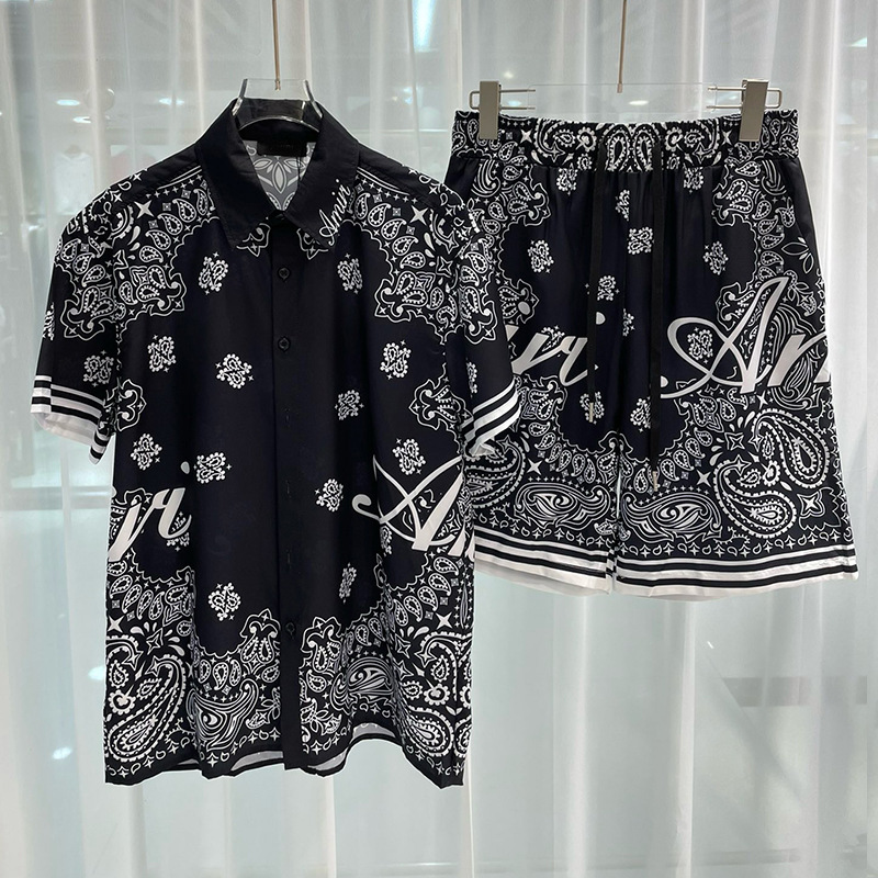 Summer Clothing Haul - Hawaiian mens royal luxury shorts set,2-piece