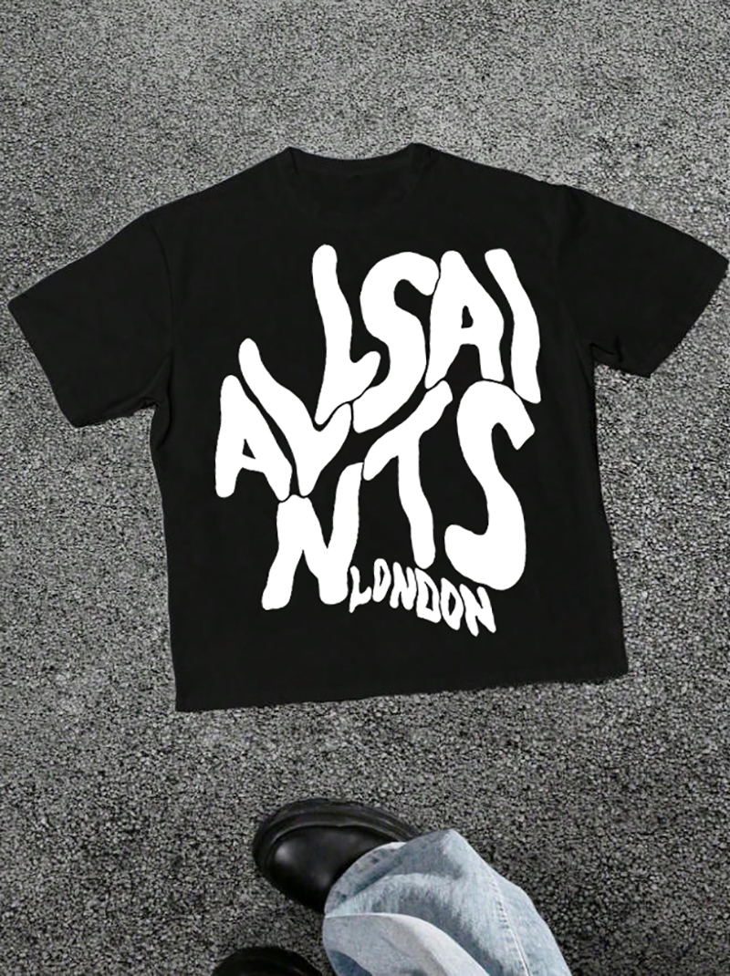 Summer Clothing London - London Elastic Text T-Shirt, Bold Font