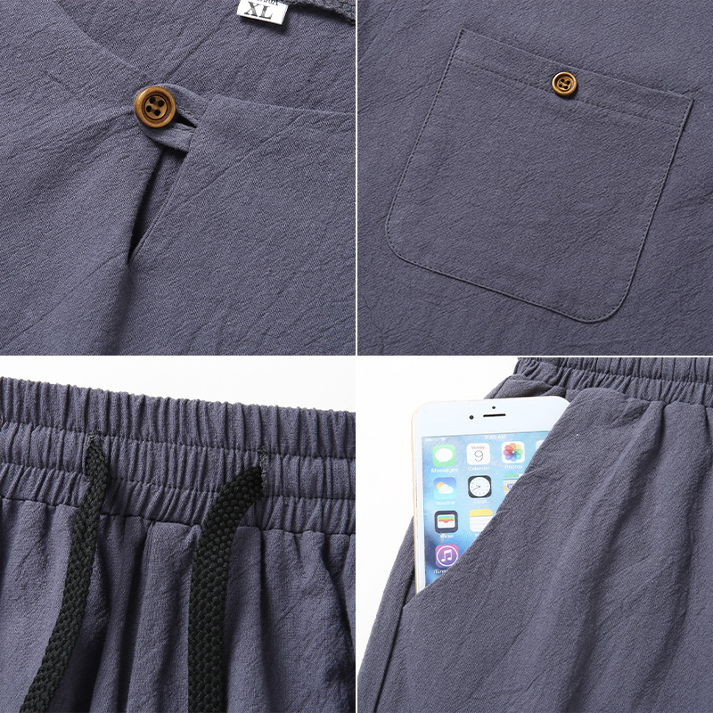 High-quality fashionable men's - Summer Clothing Linen ulasan dan harga
