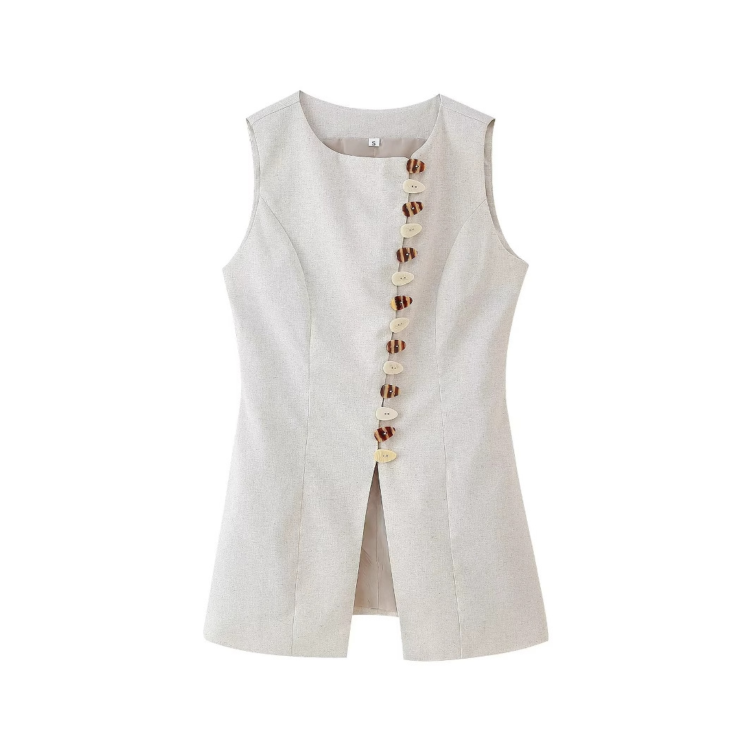Cotton Linen Vest Mini Skirts  - Summer Clothing Linen ulasan dan harga