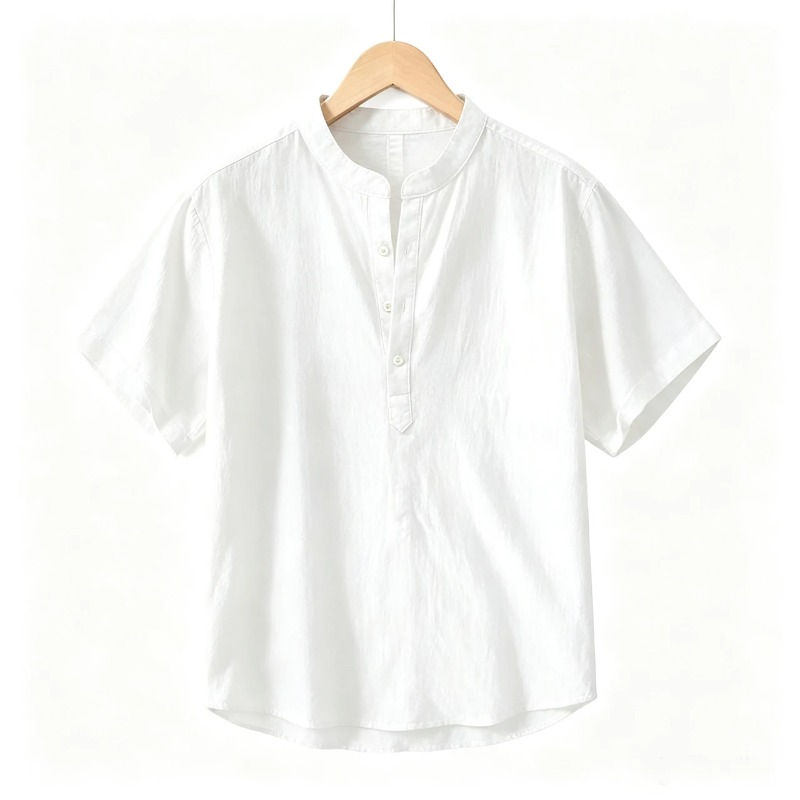Summer Thin Short-sleeved Shir - Summer Clothing Linen ulasan dan harga