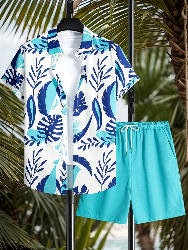 Men's Short-sleeved Shirt Set  - Summer Clothing Haul ulasan dan harga
