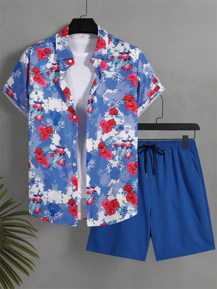 Men's Short-sleeved Shirt Set  - Summer Clothing Haul ulasan dan harga