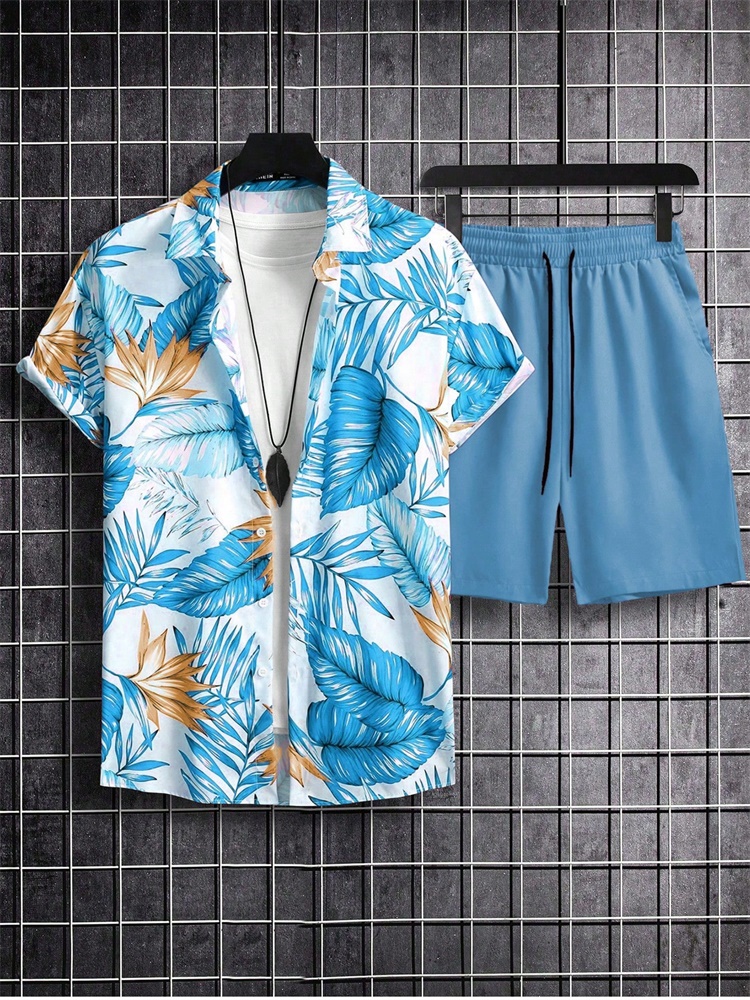 Men's Short-sleeved Shirt Set  - Summer Clothing Haul ulasan dan harga