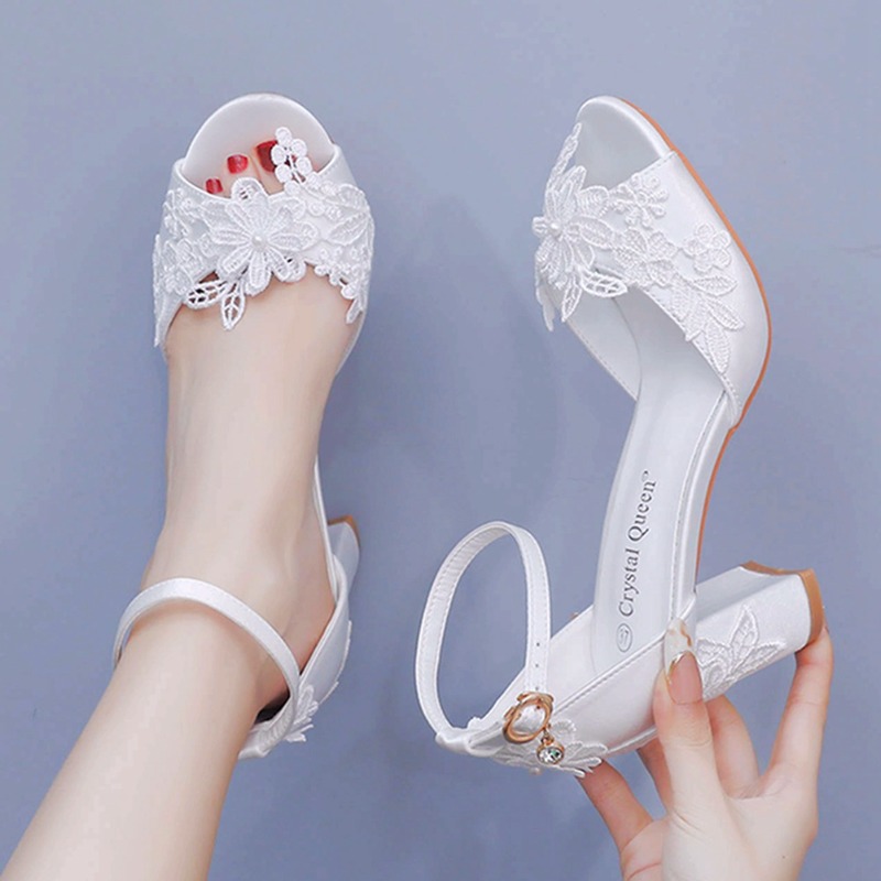 Women White Silk High Heels Su - Summer Clothing Collection ulasan dan harga
