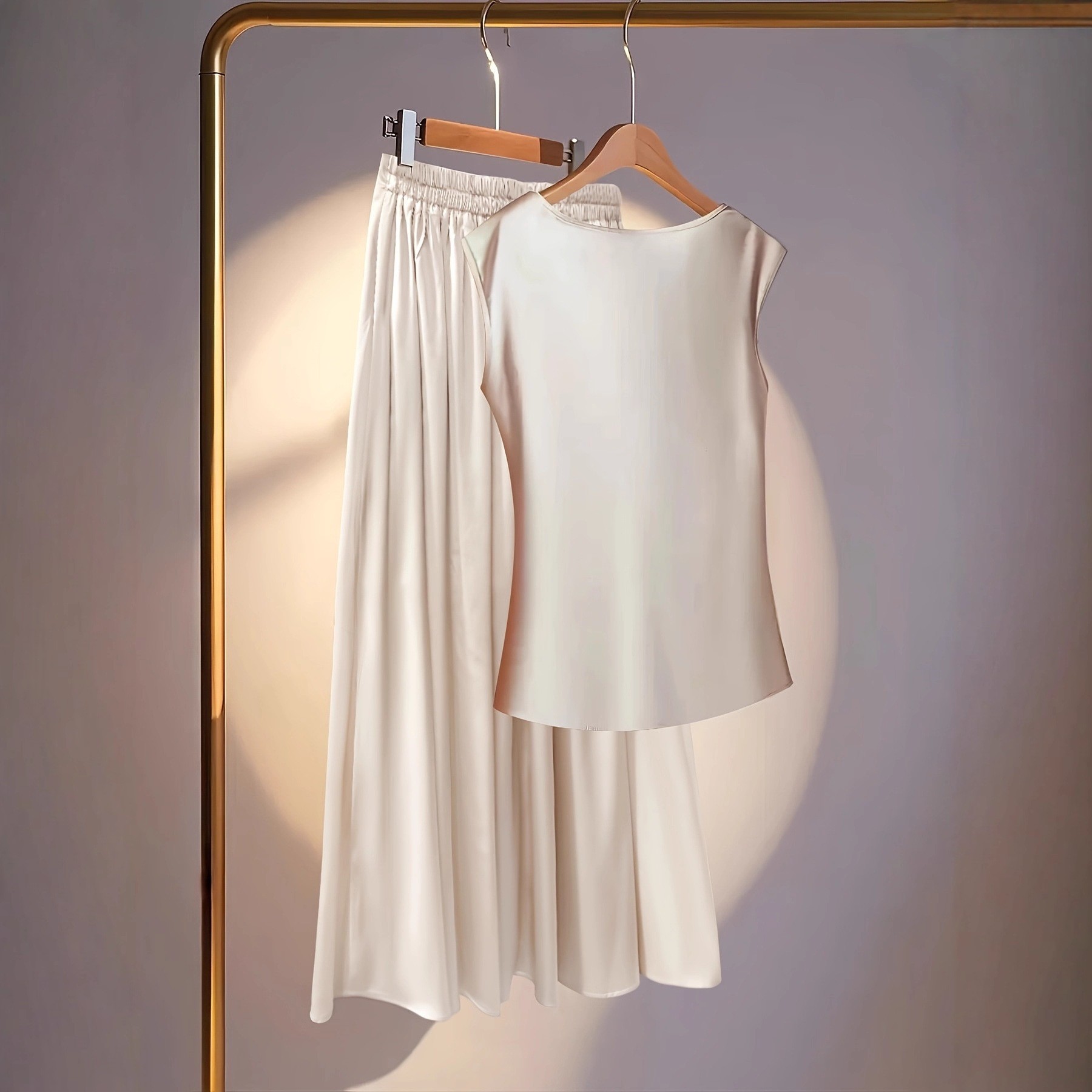 Women Satin Two Piece Set Cowl - Summer Alt Clothing ulasan dan harga