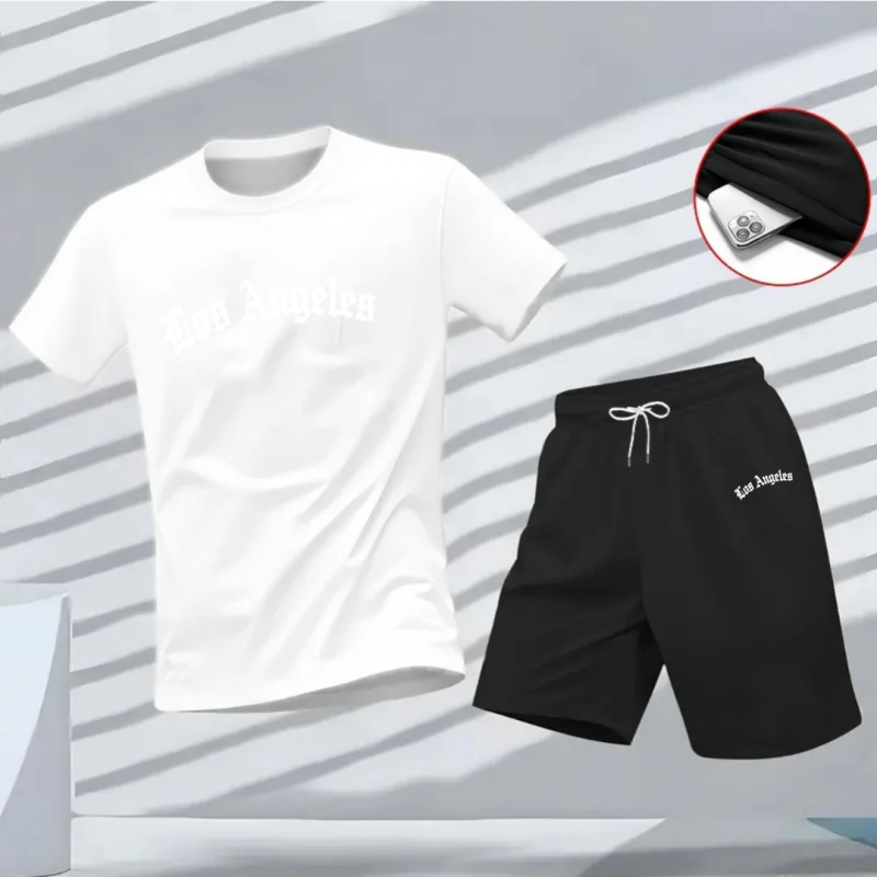 Men's Los Angeles Letter Print - Summer Clothing Haul ulasan dan harga