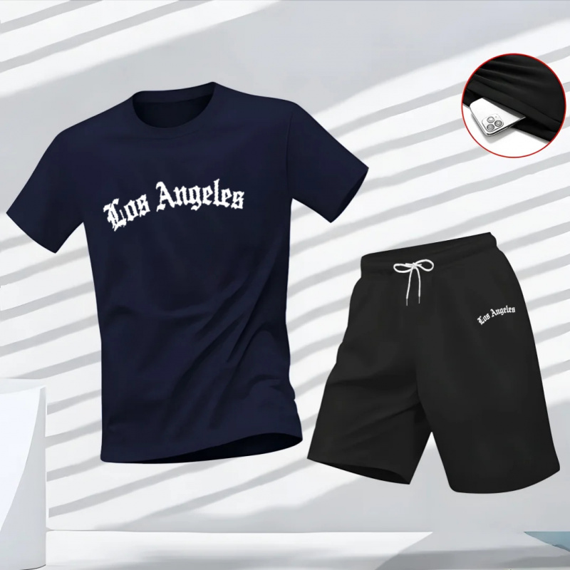 Men's Los Angeles Letter Print - Summer Clothing Haul ulasan dan harga