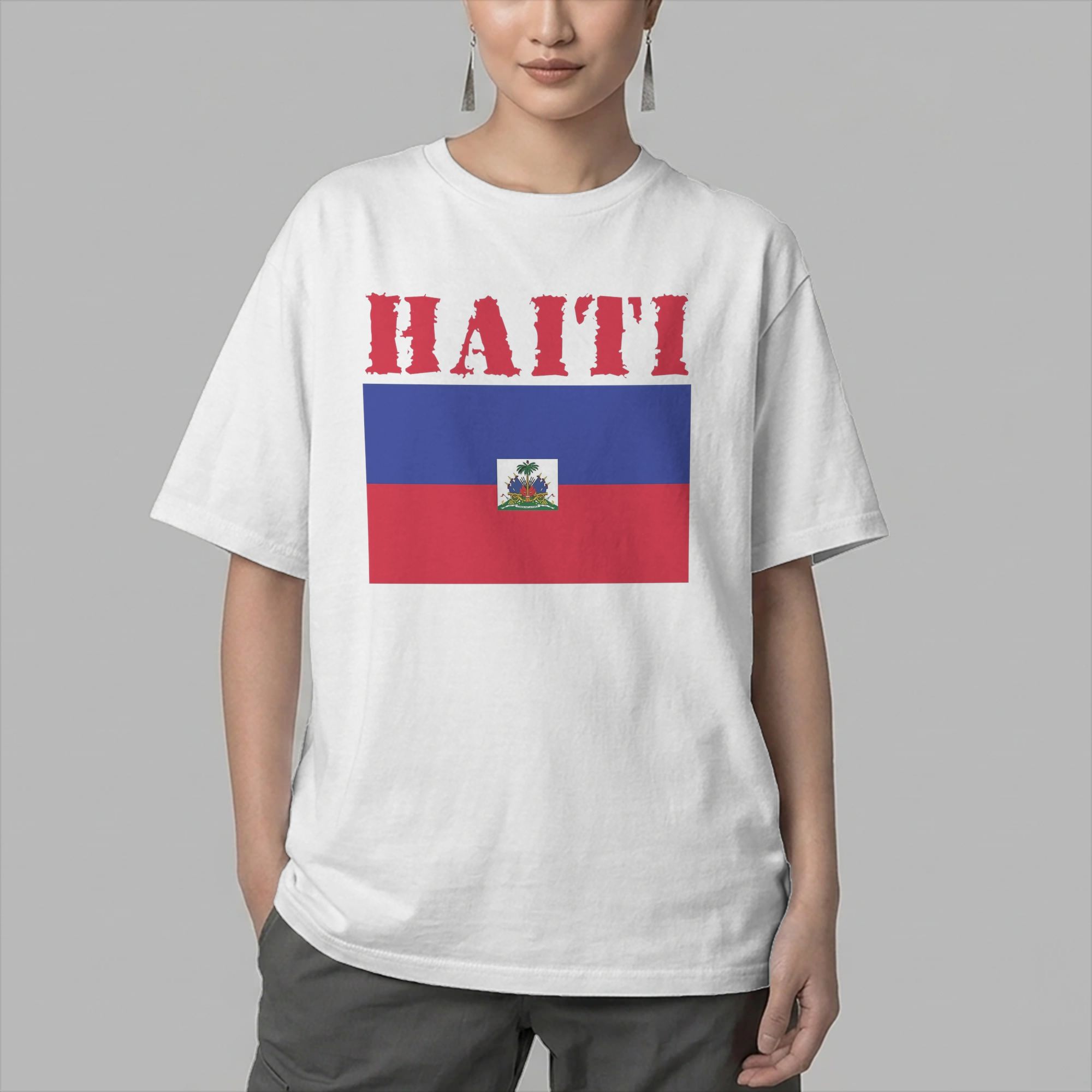 Men T-Shirt Haiti Flag Fashion - Summer Clothing Ideas Men ulasan dan harga