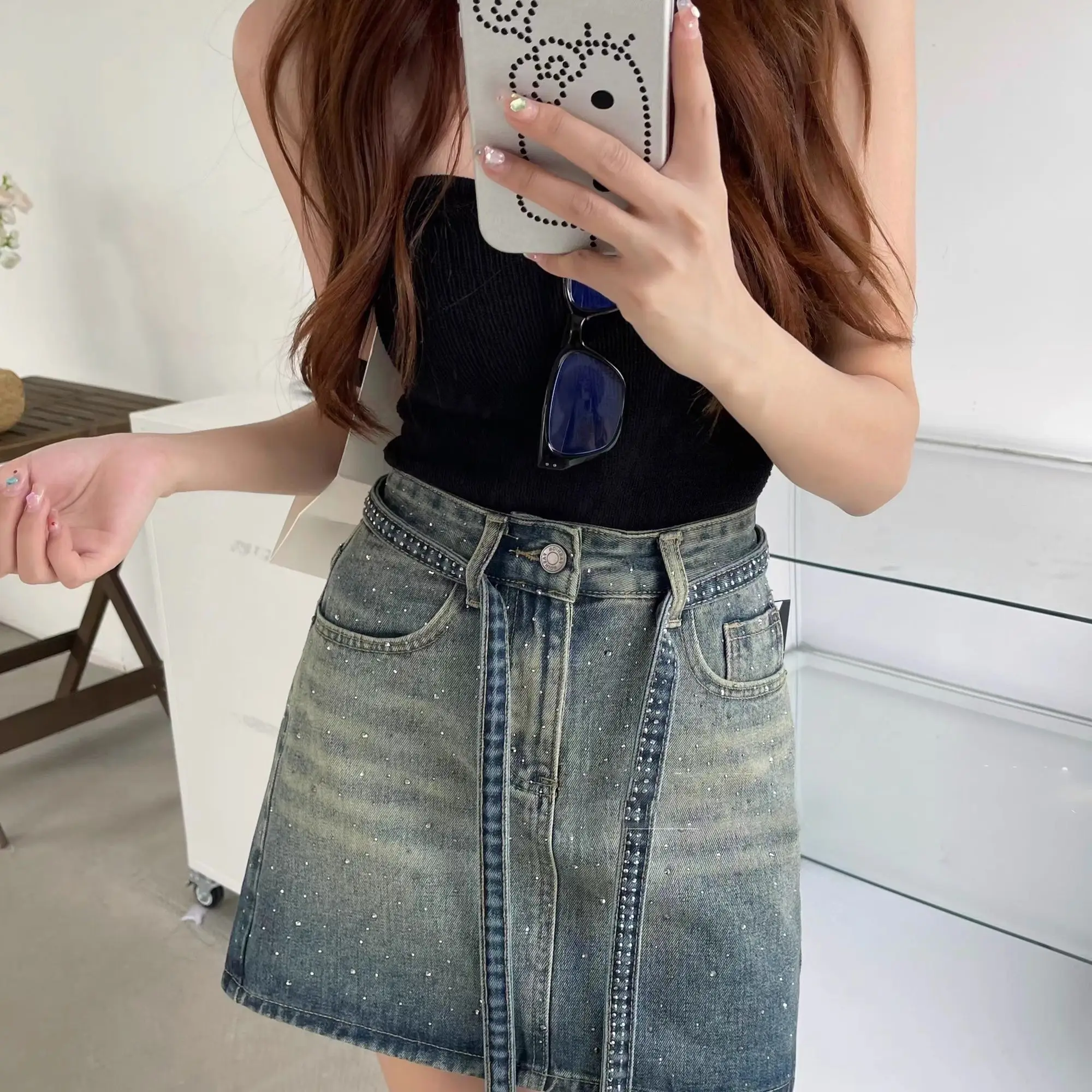 Jeans Skirts For Women Gradien - Summer Clothing Cheap ulasan dan harga
