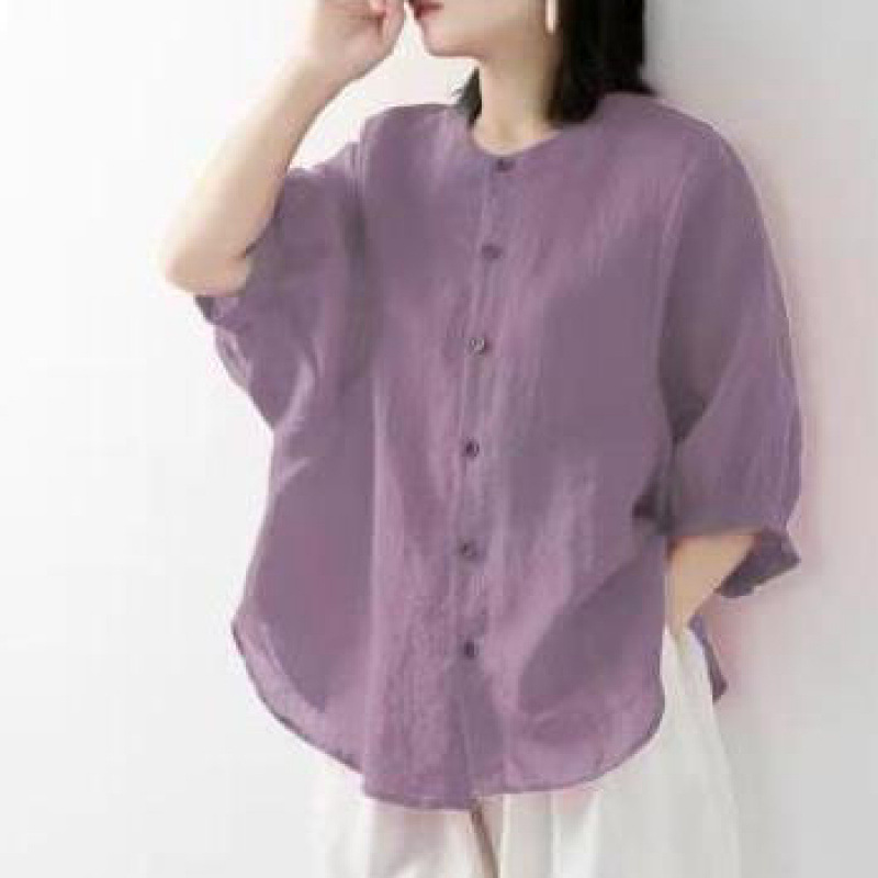 Cotton and linen shirt women's - Summer Clothing Linen ulasan dan harga