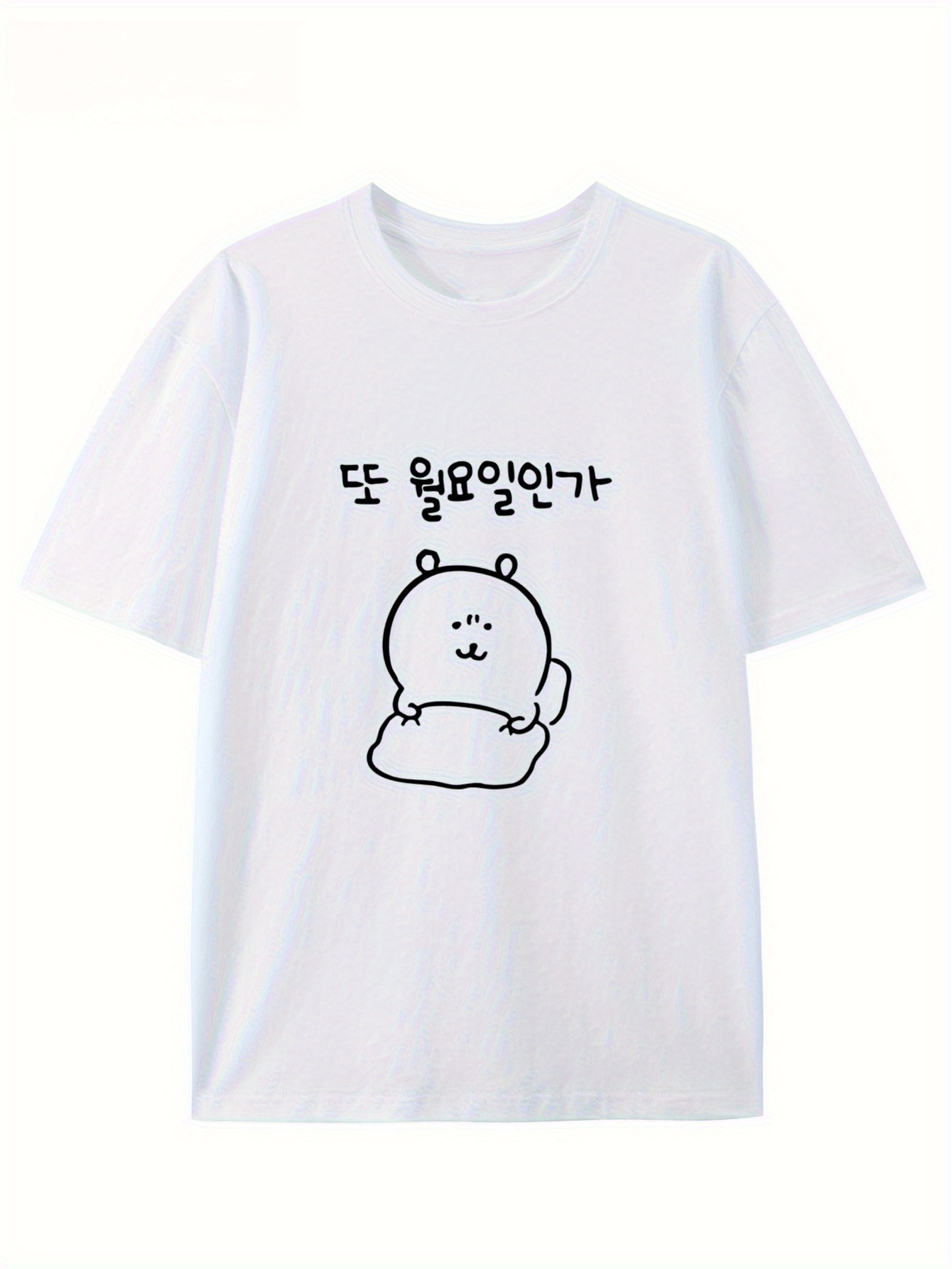 Cute Cartoon Print Round Neck  - Summer Clothing Cheap ulasan dan harga