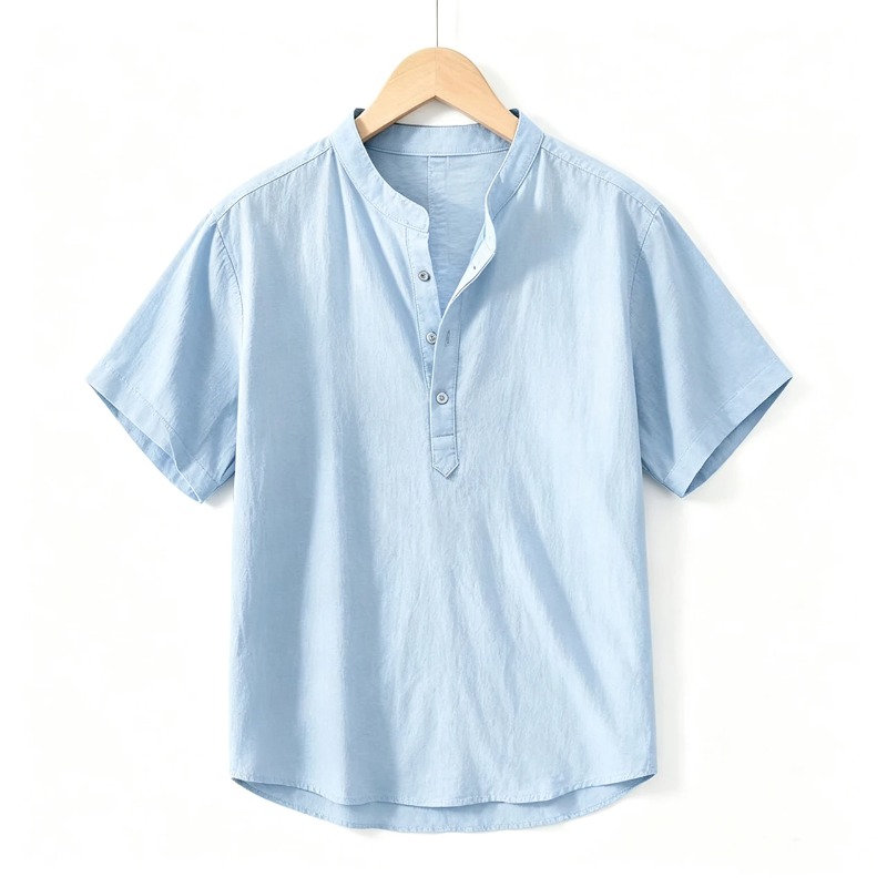 Men Cotton Linen Short-Sleeve  - Summer Clothing Linen ulasan dan harga