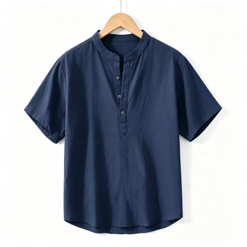 Men Cotton Linen Short-Sleeve  - Summer Clothing Linen ulasan dan harga