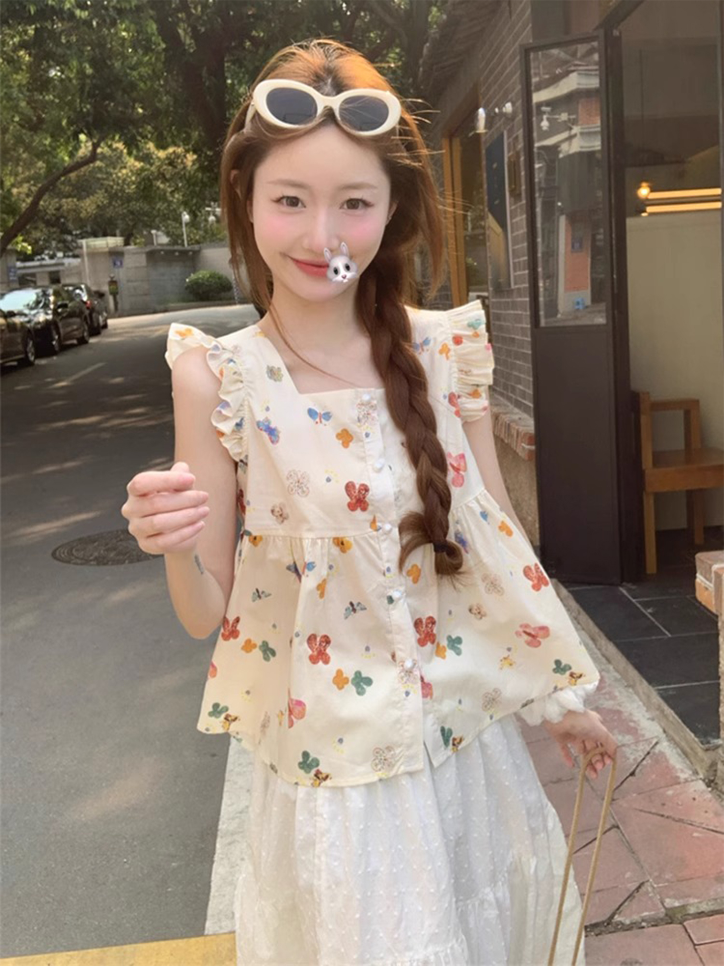 Sweet Style Floral Print Blous - Summer Clothing Young Women ulasan dan harga