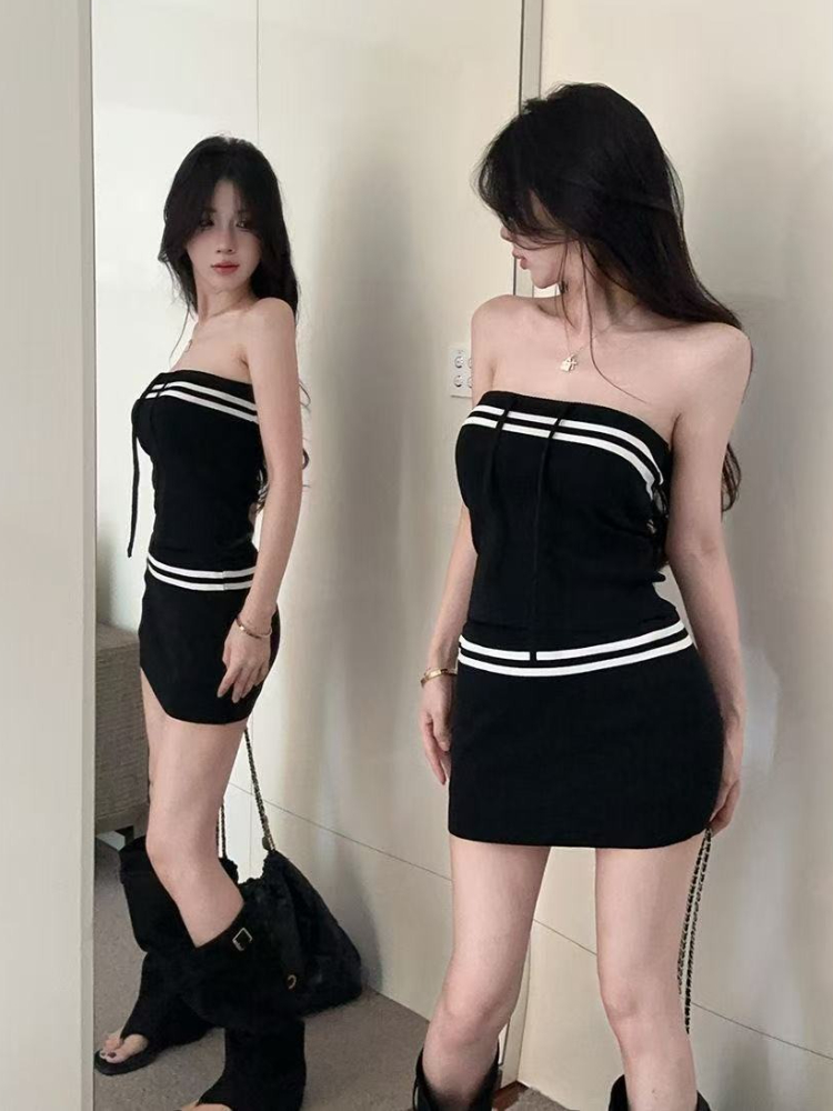 Sexy Hot Girl Black Patchwork  - Summer Alt Clothing ulasan dan harga