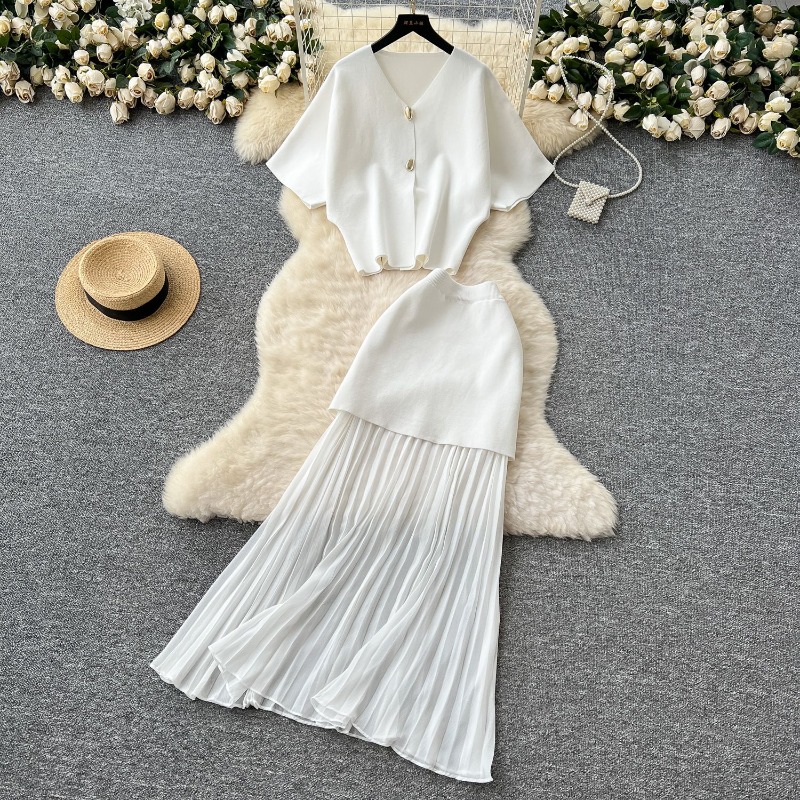 Knit Two Piece Women Top Dress - Summer Clothing Linen ulasan dan harga