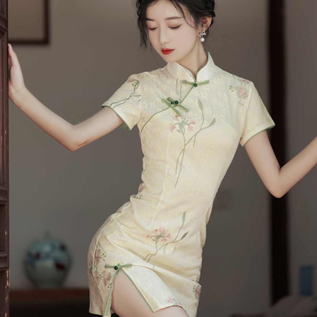 Petite Chinese Modern Qipao Dr - Summer Clothing Young Women ulasan dan harga