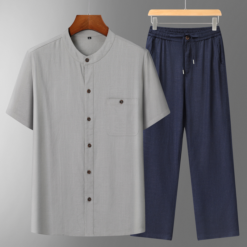 Men's Cotton Linen Tang Suit S - Summer Clothing Linen ulasan dan harga