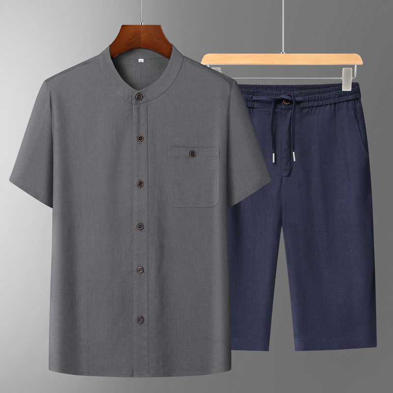 Men's Cotton Linen Tang Suit S - Summer Clothing Linen ulasan dan harga