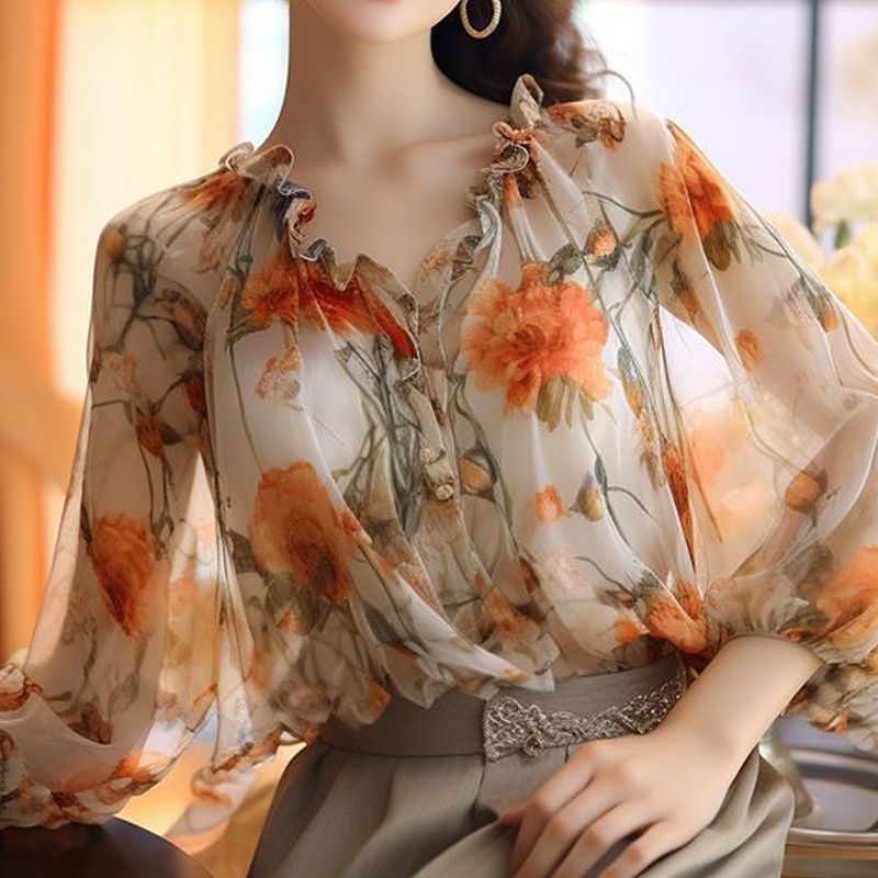 2024 Floral Tops Sweet Ladies  - Summer Clothing Young Women ulasan dan harga